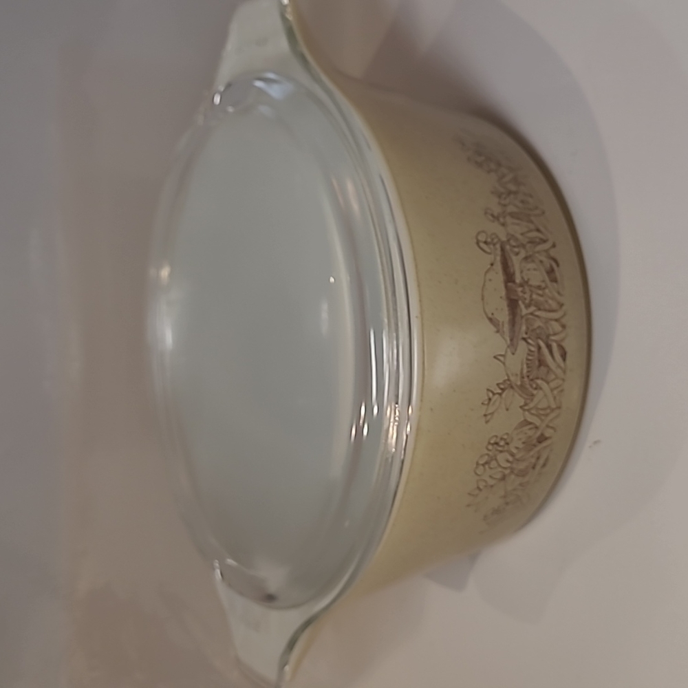 (#2)Vintage Pyrex Forest fancies mushrooms 475-b 2.5Qt with pyrex lid li…